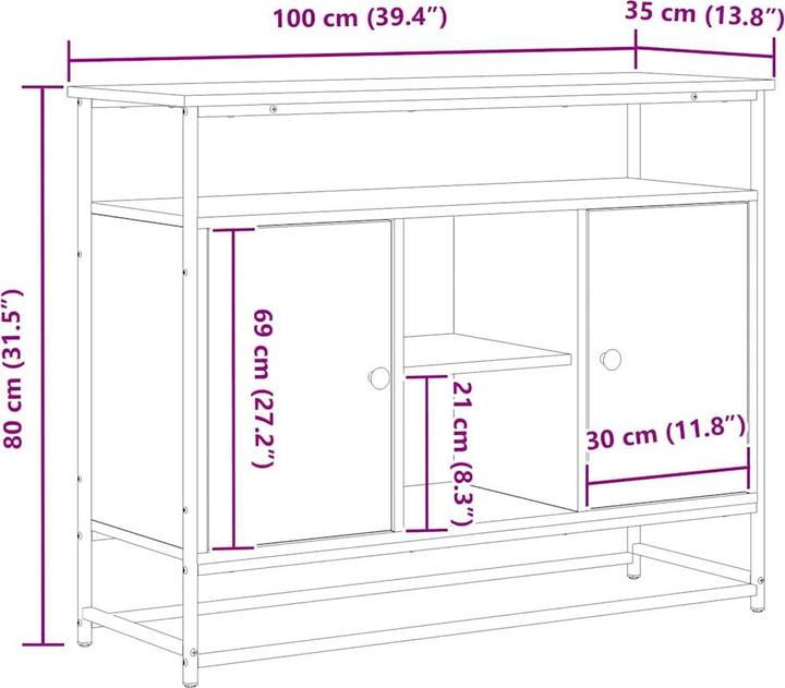 Image du produit vidaXL Modernes Sideboard (35 x 35 x 80 cm)