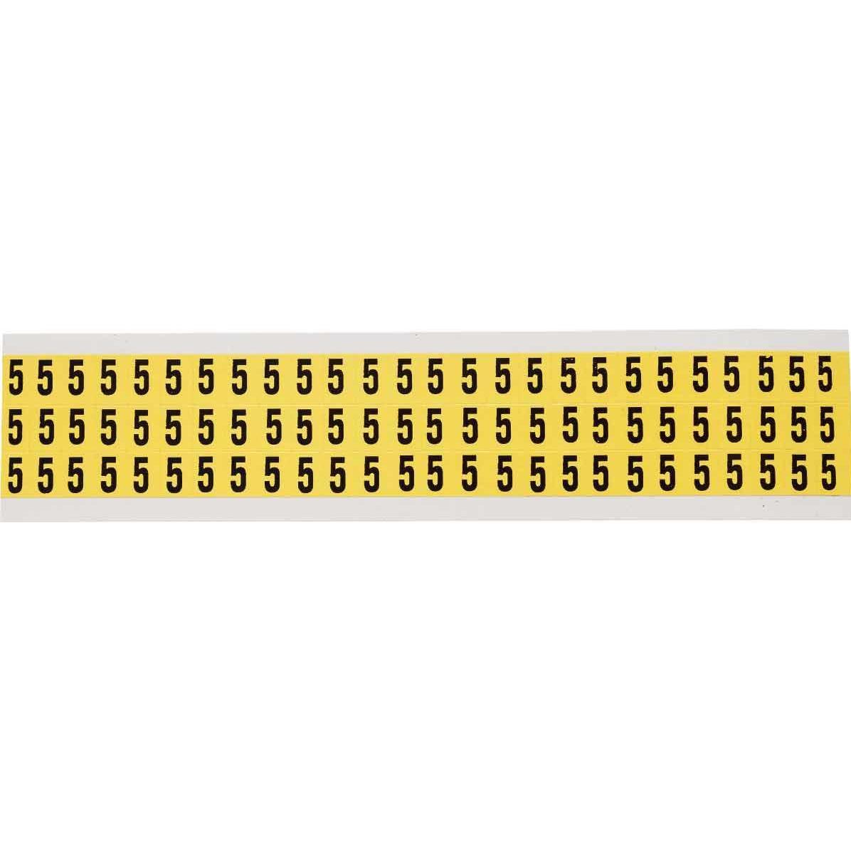 Brady, Etiketten, 3410-5, B-499, Schwarz auf Gelb, 9 x 13mm, Zahl 5, Schrifthöhe 8mm(25 K. á 78 E.)