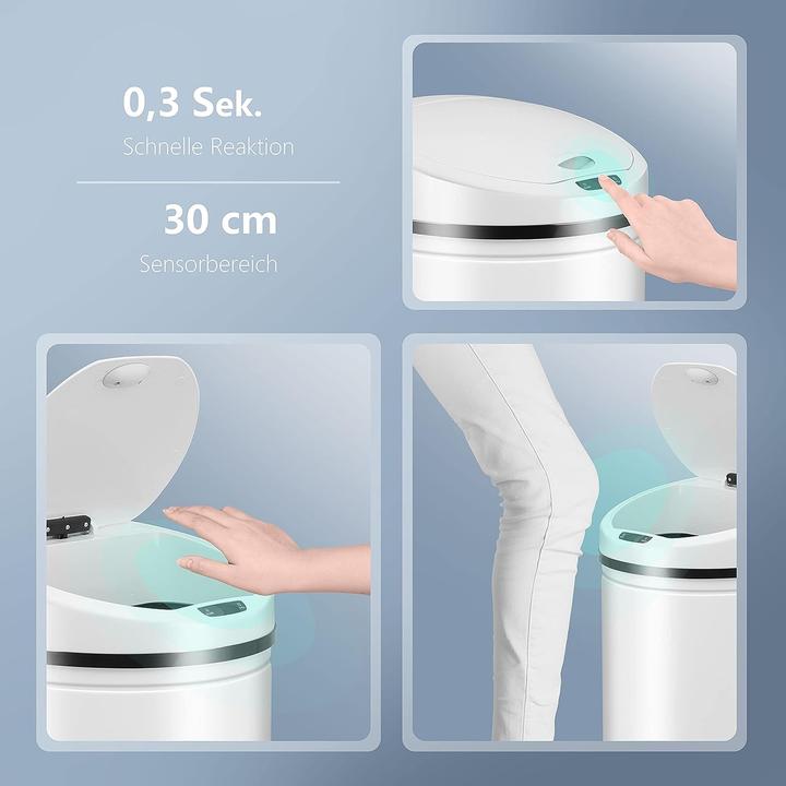 Actual product image Ribelli Stainless Steel Sensor Bin (white, 30 litres) (30 l)