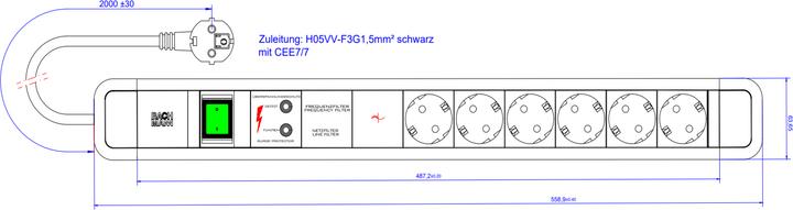 Produktbild Bachmann PRIMO 2 6xCEE7/3 1xGVS (6x, CEE 7/3, 2 m)