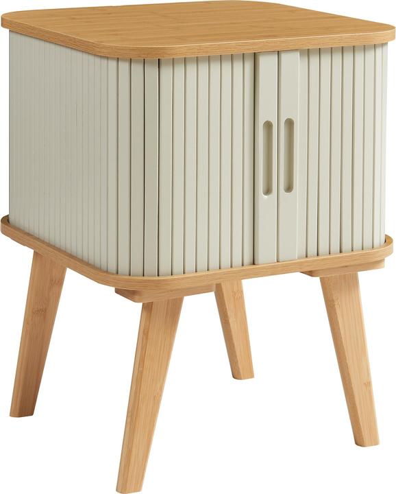 En.Casa Beistelltisch Tysvaer 59x45x45 cm Bambus/Cremeweiss