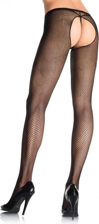 Productafbeelding Leg Avenue Visnetpanty met open kruis Zwart (Eén maat voor iedereen)