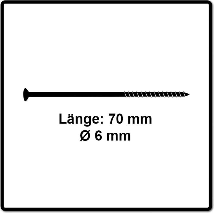 Produktbild Fischer Power-Fast II FPF II Spanplattenschraube 6,0x70 mm 100 Stück ( 670483 ) Senkkopf mit Torx (100 Schrauben pro Stück)