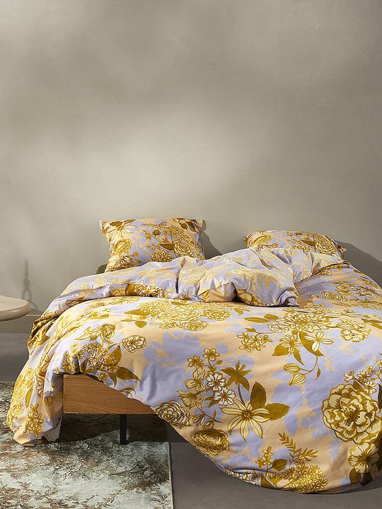 Actual product image Essenza Satin Bed Linen FLORE 70x90cm/140x200cm Yellow Straw (Bedding set, 140 x 200 cm)