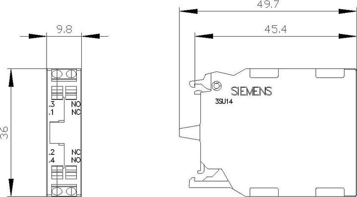Produktbild Siemens 3SU1400-1AA10-3FA0 Kontaktmodul 1S+1OE