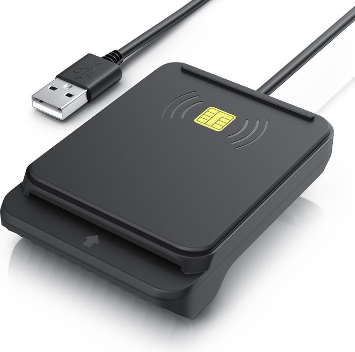 CSL USB smart card reader, NFC, ISO 7816/14443, compatible with Mac OS X & Windows 11, for ID card (USB)