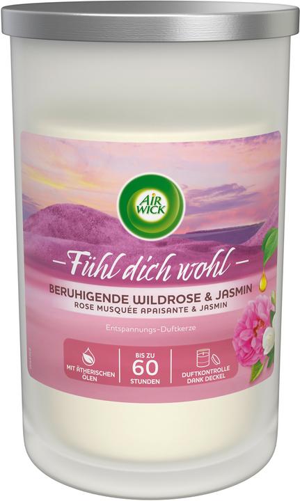 Air Wick Grosse Duftkerze Beruhigende Wildrose & Jasmin (310 g)
