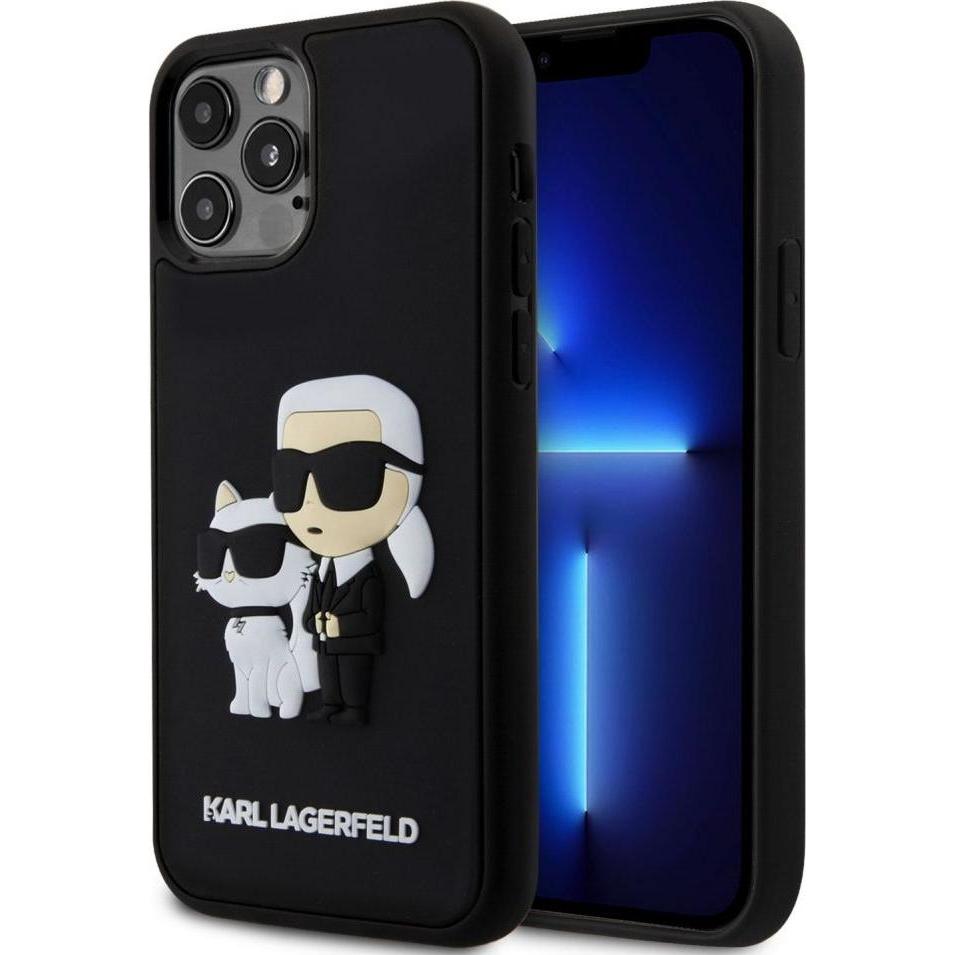Karl Lagerfeld 3D Rubber Karl and Choupette Case for iPhone 12/12 Pro Black (Apple iPhone 12 Pro), Smartphone Hülle, Sch...