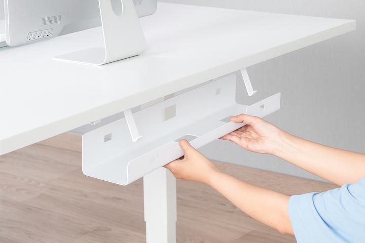 Actual product image Cablio cable tray and power strip holder White