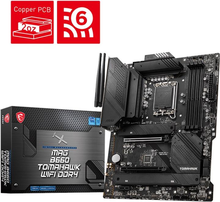 Image du produit MSI MAG B660 TOMAHAWK WIFI DDR4 (LGA 1700, Intel B660, ATX)
