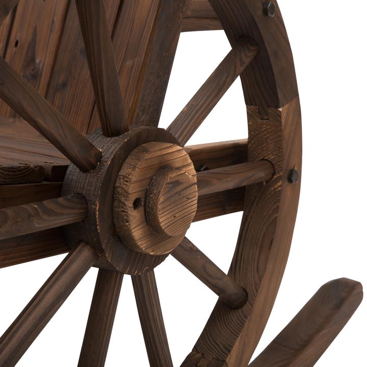 Actual product image Outsunny Wagon Wheel Design Rocking Chair