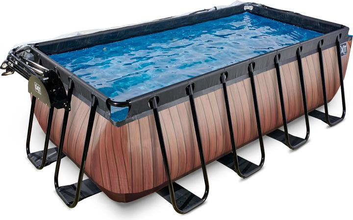 Actual product image Exit Frame pool angular 400x200x122 cm with sun roof and sand filter pump (460 x 253 x 222 cm)