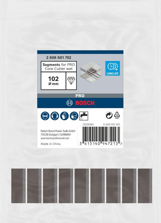 Actual product image Bosch Professional Zubehör PRO Core Cutter wet, 102 x 10 mm, 1 1/4-inch UNC (102 mm)