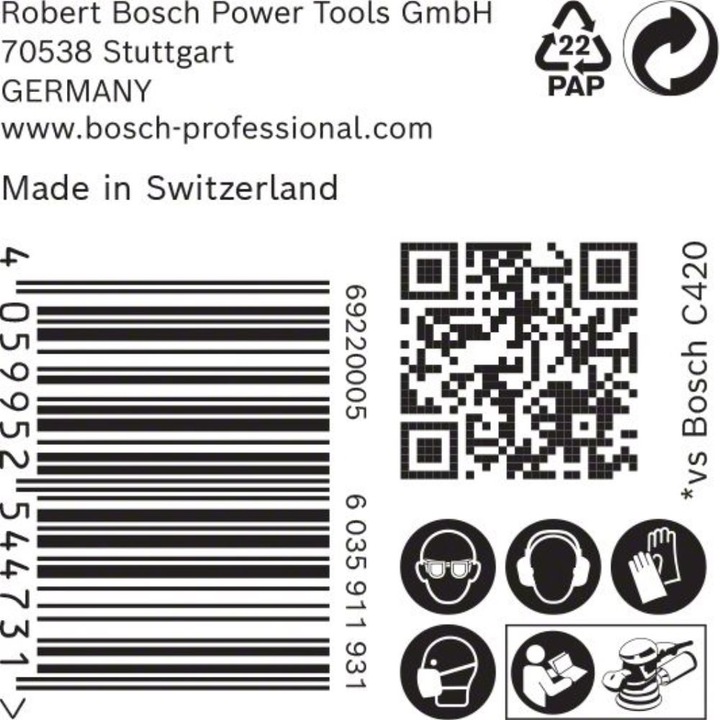 Image du produit Bosch Professional Zubehör Papier abrasif Expert C470 multi-trous pour ponceuse excentrique, 150 mm, G 40, 50 pcs. (40)