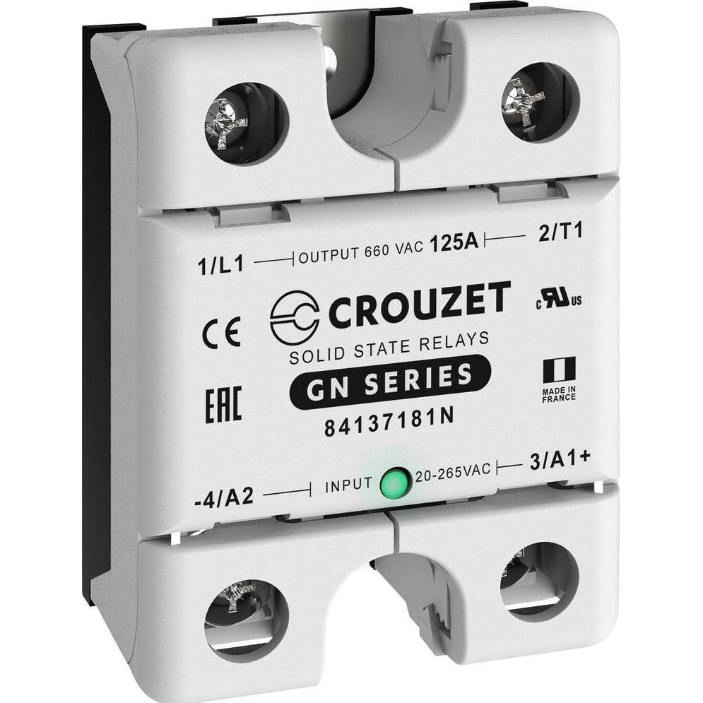 Crouzet Halbleiterrelais 84137181N 125A Schaltspannung (max.): 660 V/AC Nullspannungsschaltend 1St., Relais