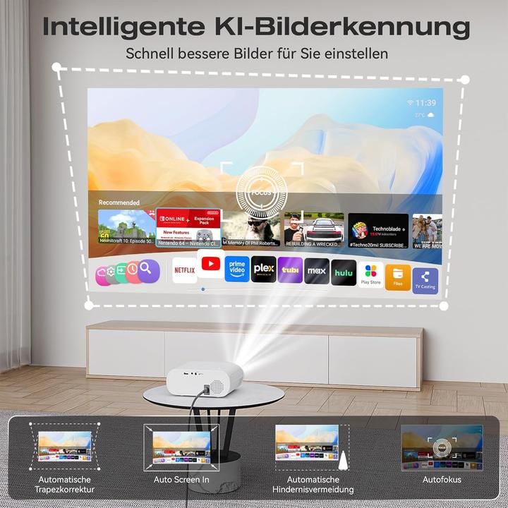 Actual product image Zoomcat Mini projector with keystone correction (Full HD)