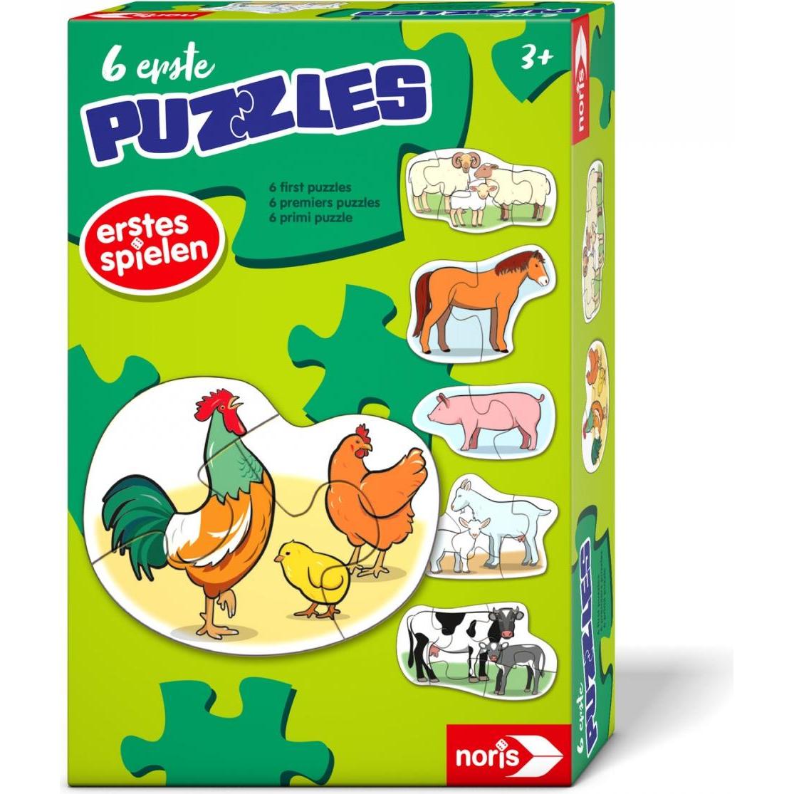 Noris 6 erste Puzzles – Bauernhoftiere (19 Teile)