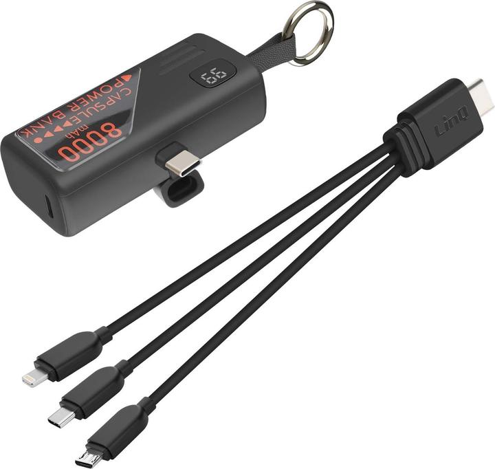 Actual product image LinQ Mini Powerbank 8000 mAh USB-C Schlüsselanhänger (8000 mAh, 10 W)
