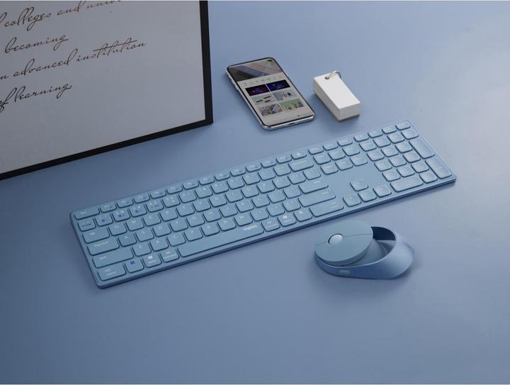 Actual product image Rapoo 9850M DE-Layout, blau (Germany, Wireless)