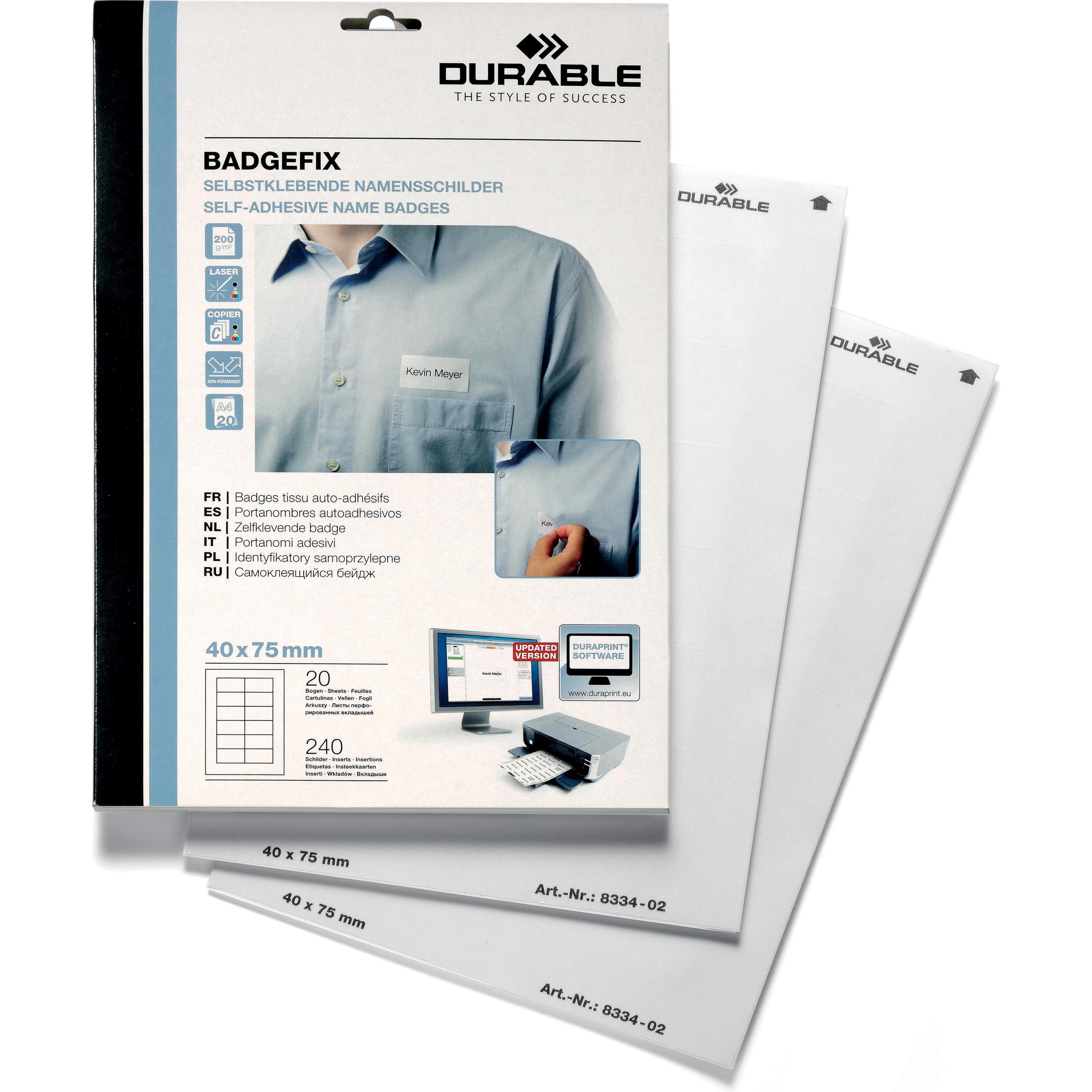 Durable, Informationsschild, Namensschilder