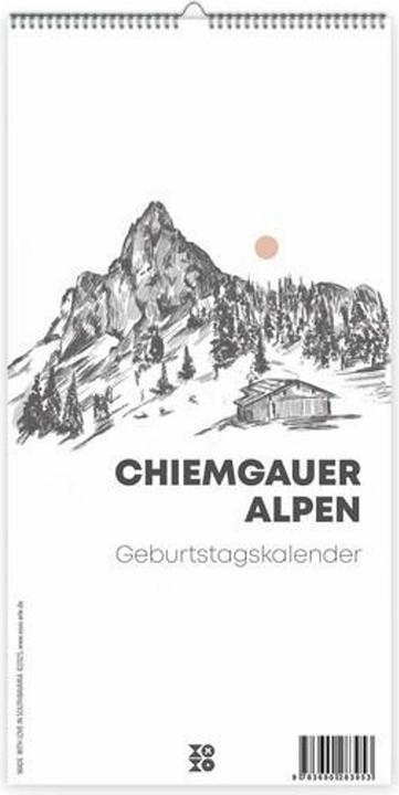 Actual product image Kleiner Geburtstagskalender "Chiemgauer Alpen", ohne Jahreszahl (DIN long)
