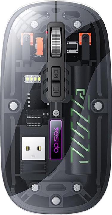 Actual product image Yesido - Wireless Mouse (KB29) - Type-C, BT+ 2.4G Connection, 800/1200/1600DPI, 400mAh - Black (Docking, Wireless)