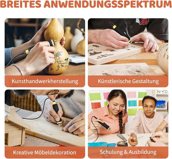 Produktbild Burnnove Pyrographie-Set mit LCD-Display und 21 Spitzen