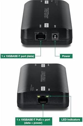 Produktbild Trendnet 10G PoE++ Injector (802.3af (PoE), 802.3at (PoE+), 802.3bt (PoE++), 90 W)