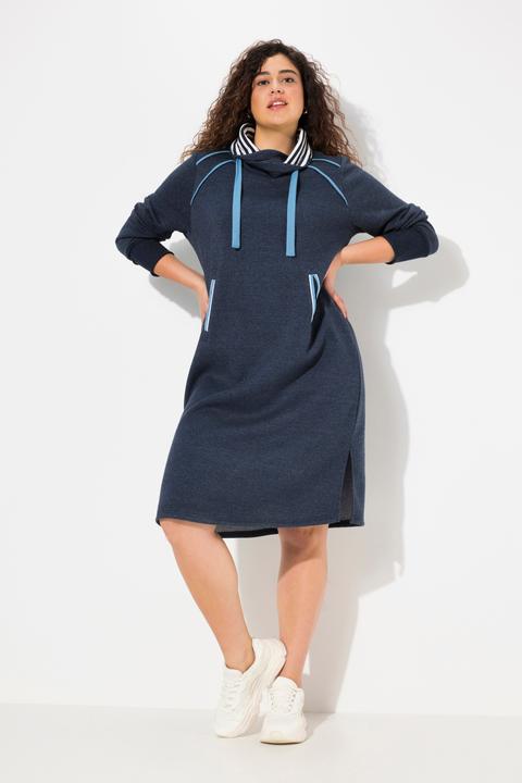 Actual product image Ulla Popken Contrast Color Stand-Up Collar Sweatshirt Dress (42, 44)