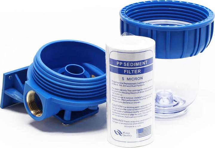 Actual product image Naturewater NW-BR5B 1-stage filter 1/2 inch (20.67mm) 60mm PP cartridge, bracket and wrench (1x)