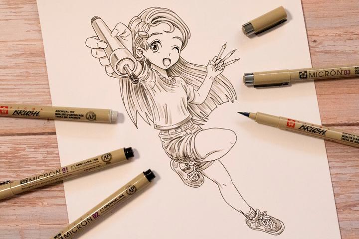 Actual product image Sakura Manga Tool Set Pigma (4x)