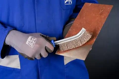 Produktbild Pferd POS Bürstenset Handbürste gebogen BSO HBG 1reihig Edelstahl-Stahl-Messing-Draht-