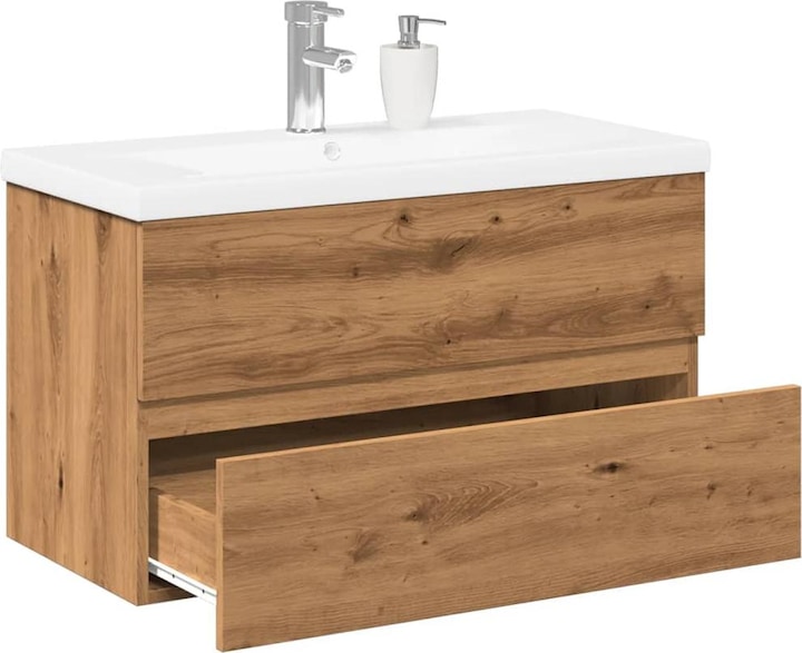 VidaXL Mobiletto Vanity a parete Mobiletto da bagno con lavabo incorporato