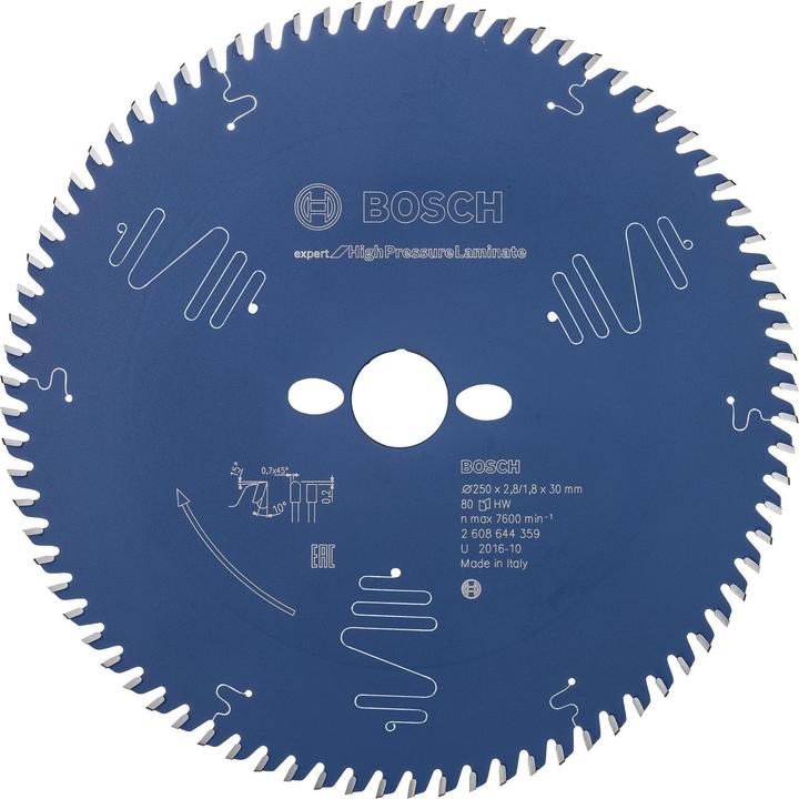 Produktbild Bosch Professional Zubehör Kreissägeblatt Expert for High Pressure Laminate, 250 x 30 x 2,8 mm, 80