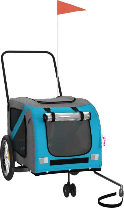 Actual product image vidaXL Fahrradanhänger Hunde Blau und Grau Oxford-Gewebe und