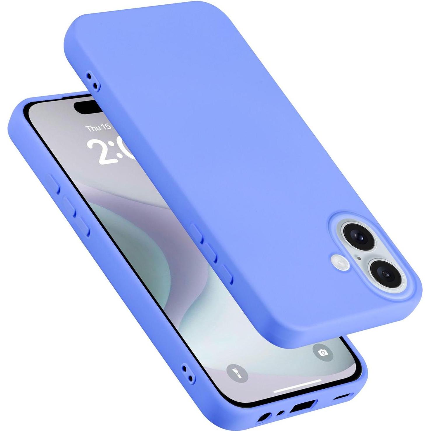 Cadorabo Hülle für iPhone 16 PLUS TPU im Liquid Schutz Design (Apple iPhone 16 Plus), Smartphone Hülle, Violett