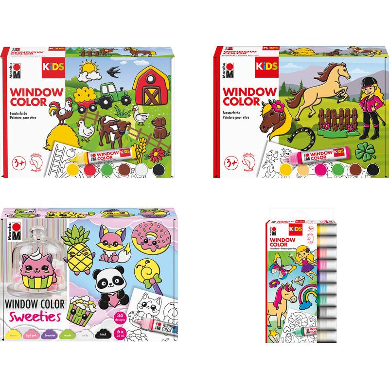 Magni, Colore + Vernice per fai da te, Marabu Window Color Sweeties 6x25ml (25 ml)