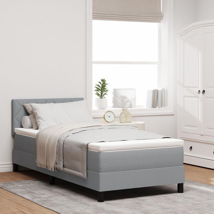 Image du produit VidaXL Lit Boxspring avec matelas & LED Gris clair 90x200 cm Tissu (90 x 200 cm)