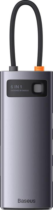 Productafbeelding Baseus Metal Gleam Series 6-in-1 Multifunctioneel Type-C HUB Docking Station Grijs Type-C naar (USB-C, 6 ports)