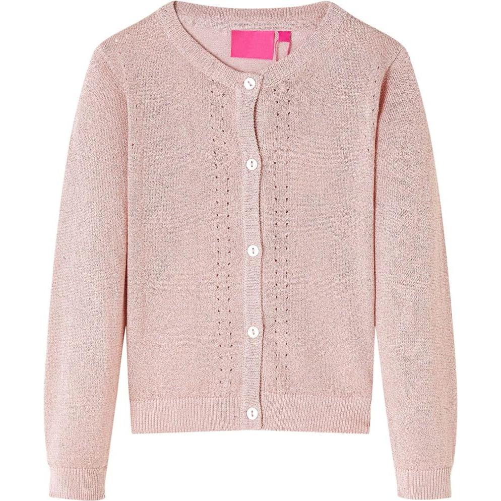 VidaXL, Unisex, Pullover, Kinder-Strickjacke Zartrosa 140,Material: 97 % Baumwolle. 3, Rosa, (140)