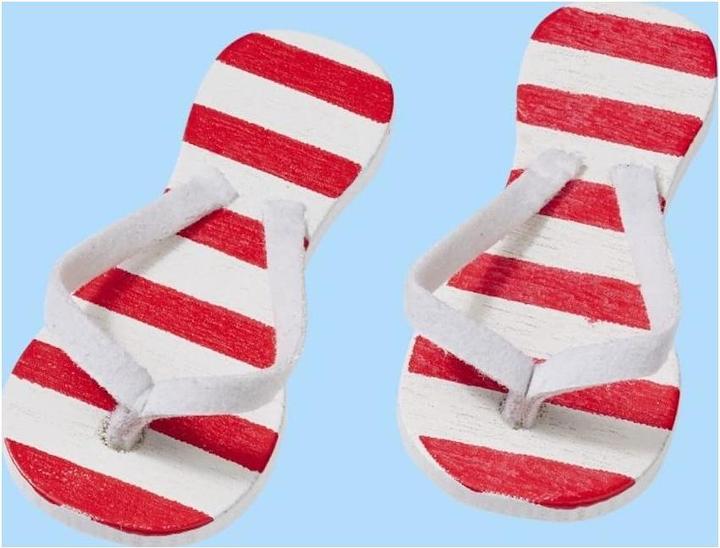 Actual product image Hobby Fun Mini Utensils Flip-Flops Red Striped