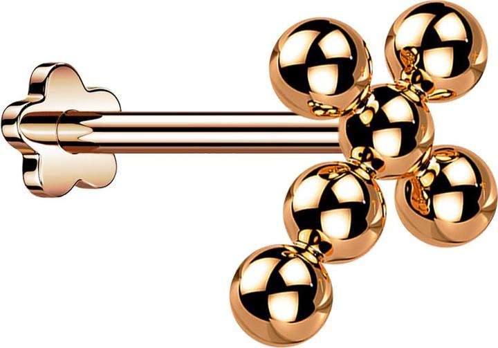 Actual product image Star Piercing Micro Threadless Labret Flower Rose Gold Cross Balls (Titanium, without brass)