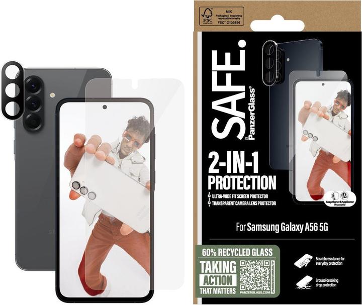 Safe 2-in-1 Bundle Glass + Camera Lens Protector (1 Piece, Samsung Galaxy A56)