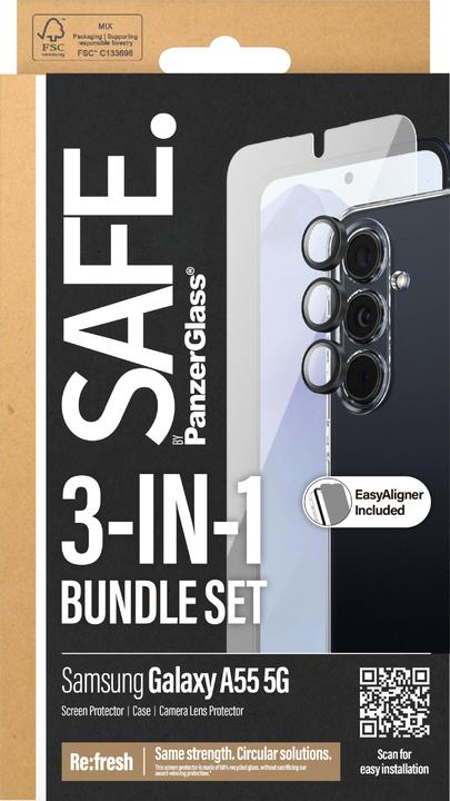 Produktbild Safe Edge to Edge Glass + Case (1 Stk., Samsung Galaxy A55)
