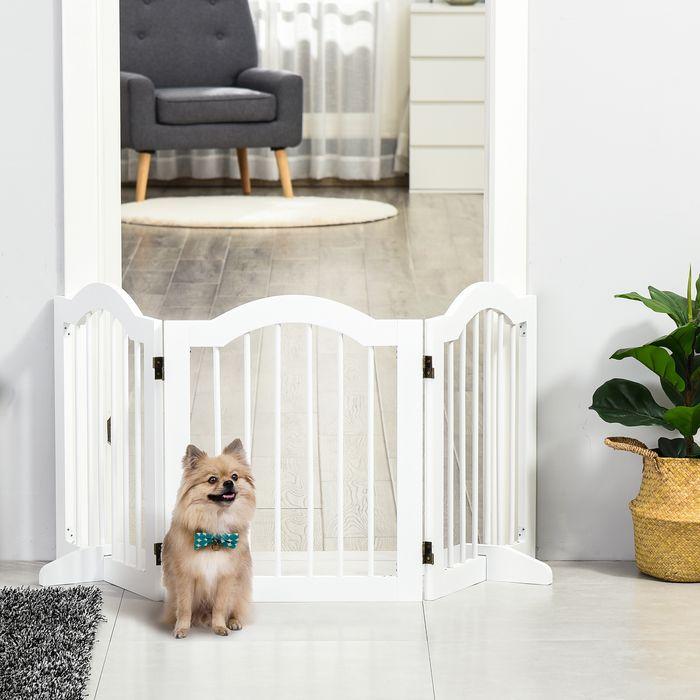 Actual product image Swisshandel24 Dog barrier fence Protective fence Dog fence Configuration fence 3-piece with two support feet rod