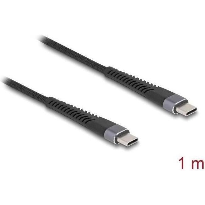 Delock USB 2.0 Kabel USB Type-C Stecker zu Stecker mit verlä (1 m, USB 2.0), USB Kabel