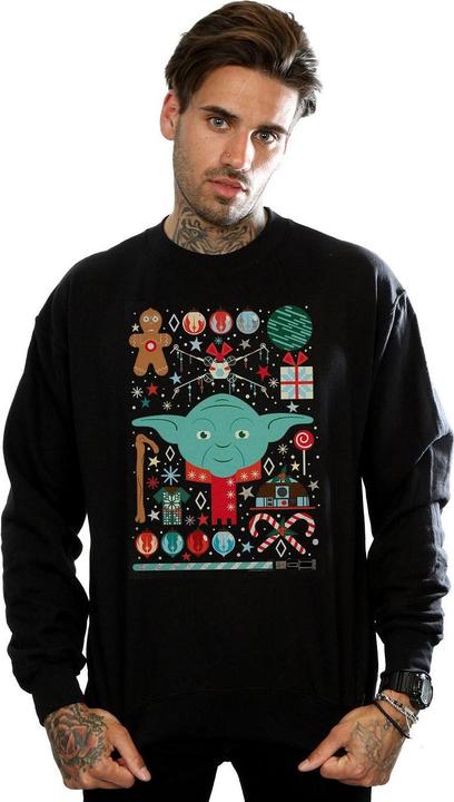 Actual product image Star Wars Mens Yoda Christmas Sweatshirt (XXL)
