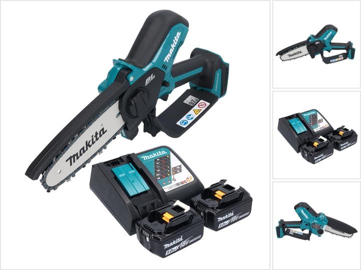 Actual product image Makita DUC 150 RT2 cordless chainsaw 18 V 15 cm brushless + 2x battery 5.0 Ah + charger (Battery chain saw)