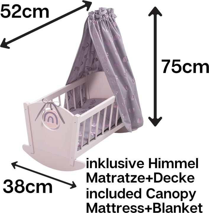 Actual product image Howa Doll's Cradle Doll's Bed Rainbow