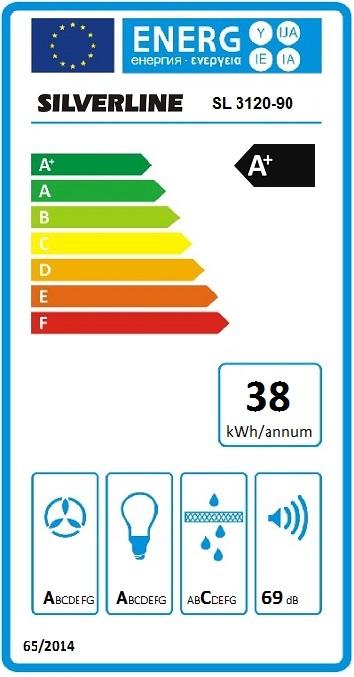 Energy Label Silverline SL 3120-90RF (Wall hood)